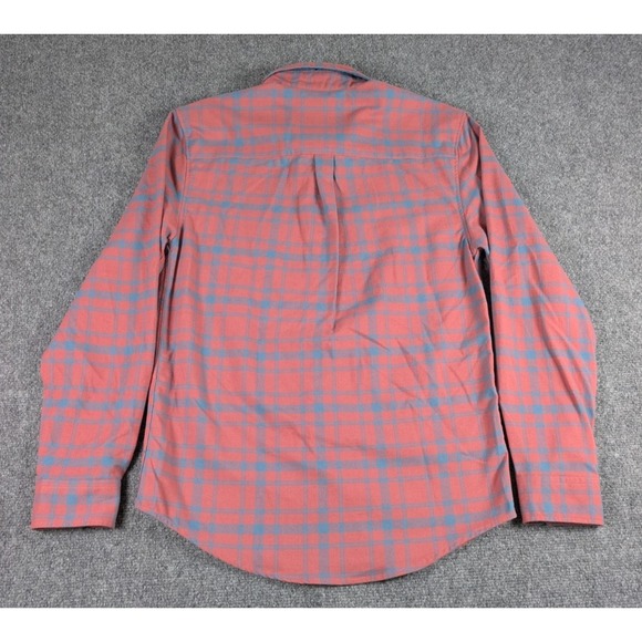 RSVLTS Borland Flannels Shirt Mens Small Red Blue Plaid Long Sleeve - Picture 7 of 8